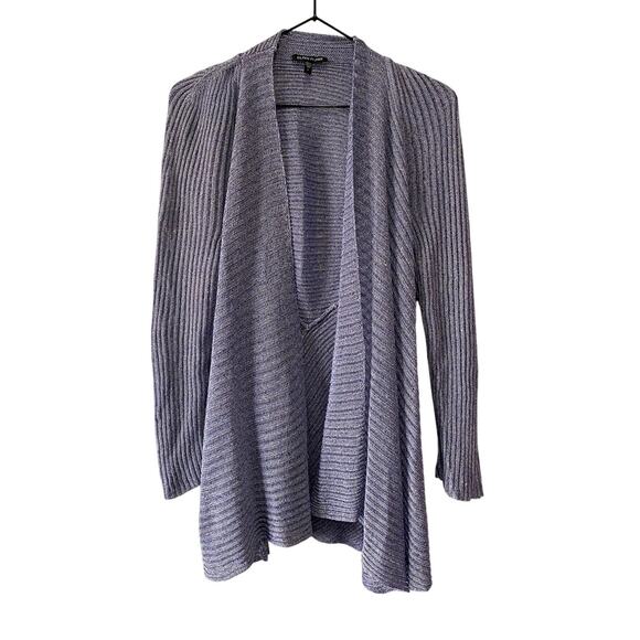 Eileen Fisher Iris Ribbed Linen Cord Sheen Shawl Collar Cardigan Size S - Picture 1 of 6